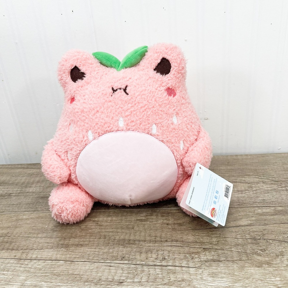 Cuddle Barn Plush Strawberry Wawa the Froggie Pink Frog Plush 9 inch NWT
